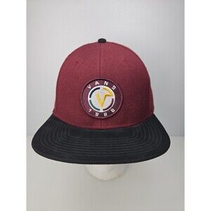 VANS 1966 Maroon Snapback 6 Panel Brushed Black Faux Suede Brim Hat Baseball Cap